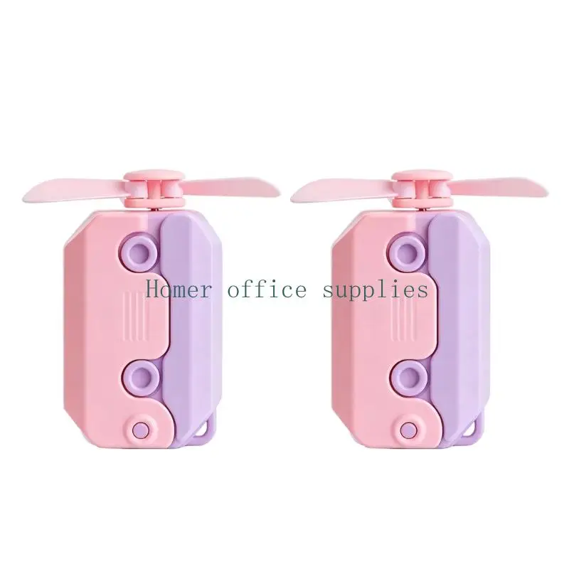 K43B Novelty USB Power Mini Handheld Fan With Rotating Blade Safe For Children Use