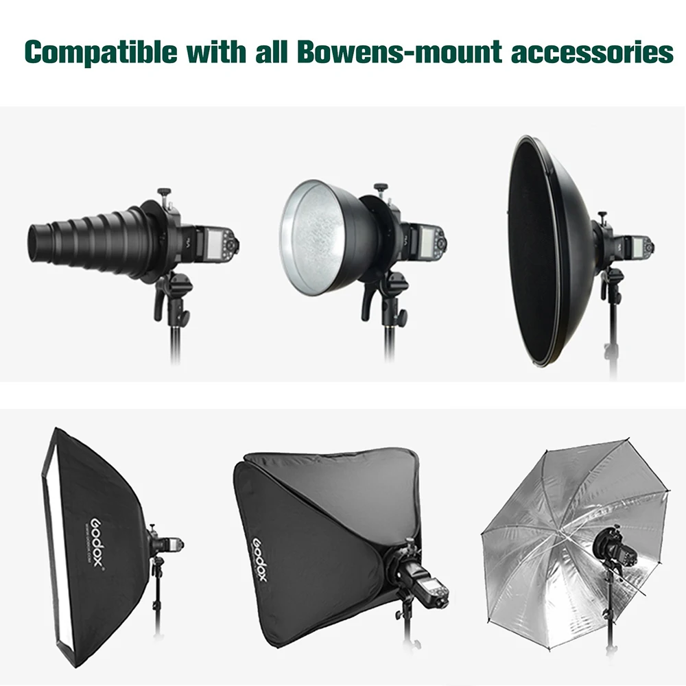 Godox S2 Bowens Mount Flash S-type Holder Bracket Handheld Grip for Godox V1 V860II AD200 AD400PRO Speedlite Flash Snoot Softbox