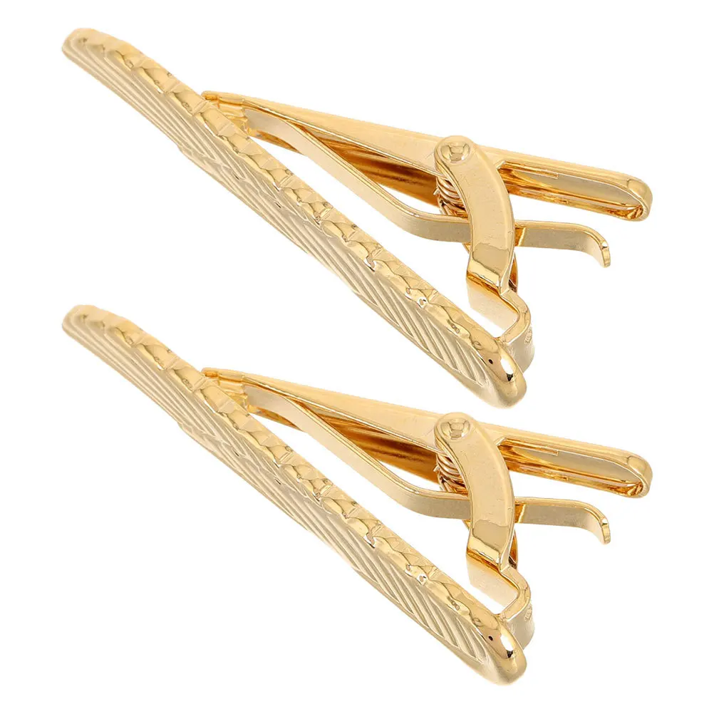 

2Pcs Clips Classic Elegant Necktie Holder Wedding Business Formal Suit Accessories Unique Clips