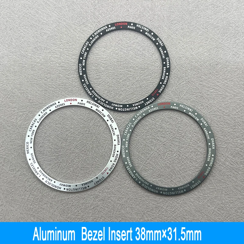 38mm*31.5mm Flat Aluminum Bezel Insert Fits Seiko SKX007 SKX009 SRPD NH35 NH36 Watch Case Mens Watch Ring Parts