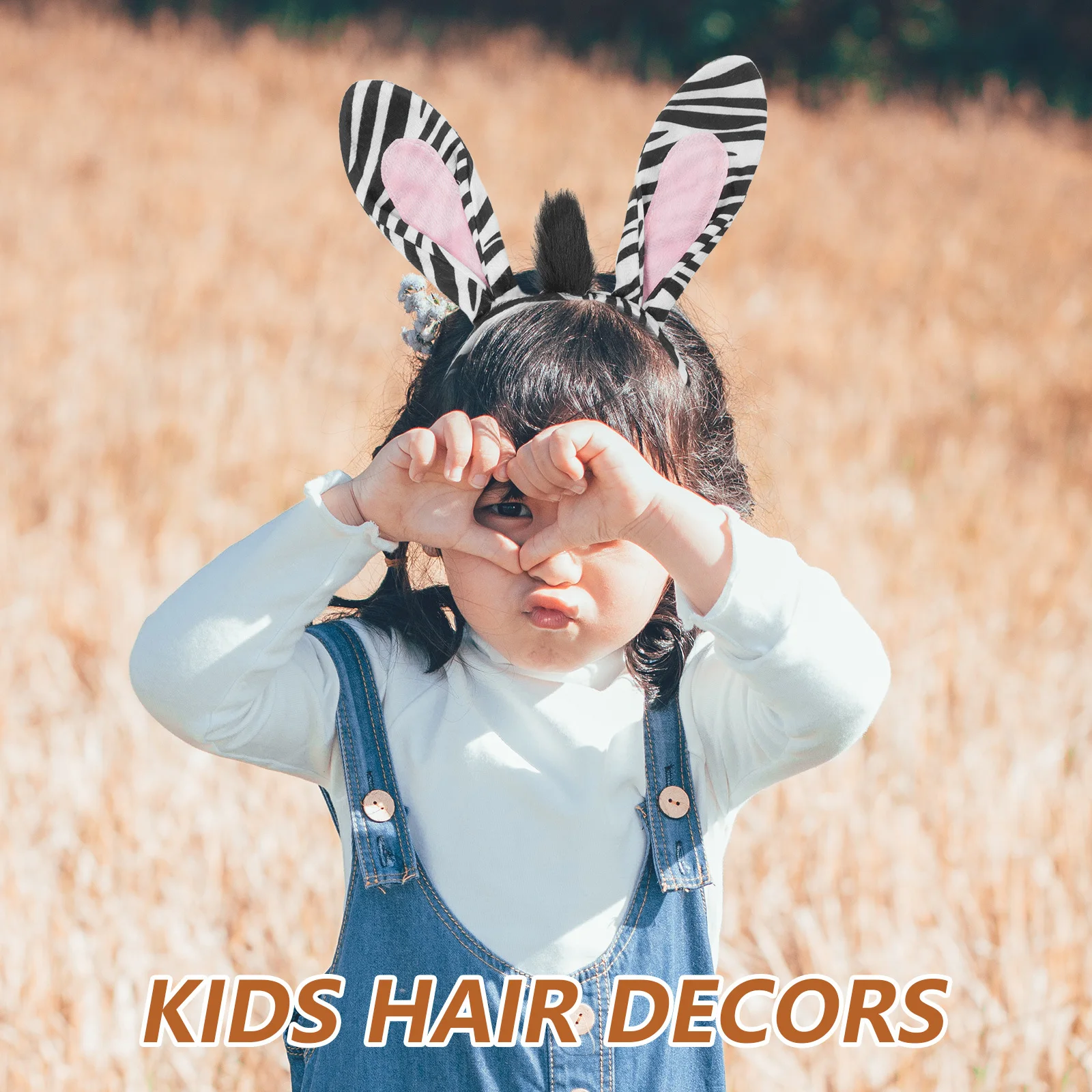 1 conjunto de orelhas de zebra bandana cauda laço animal traje conjunto para halloween cosplay festa zebra fantasia vestir-se roupa