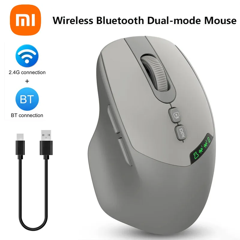 ワイヤレス Bluetooth デュアルモードマウス人間工学に基づいた充電式ミュートゲーミングマウスオフィスゲーミングユニバーサルマウス PC Android IOS 用
