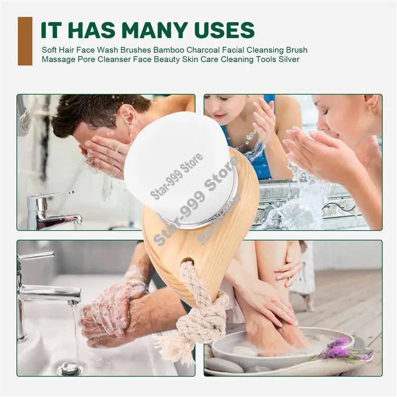 

Запчасти для бытовой техники, мягкие щетки для мытья лица, бамбуковый уголь, щетка для очищения лица, массажное очищающее средство для пор, красота лица, уход за кожей