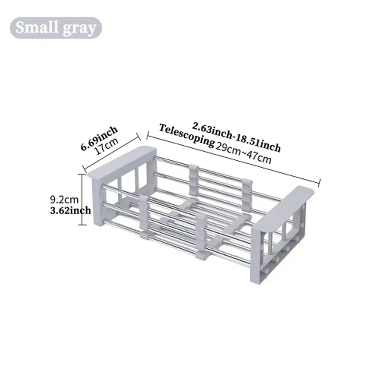 Scalable Stainless Steel Kitchen Utensils, Vegetable Sink, Drainage Basket, Adjustable and Expandable image 6
