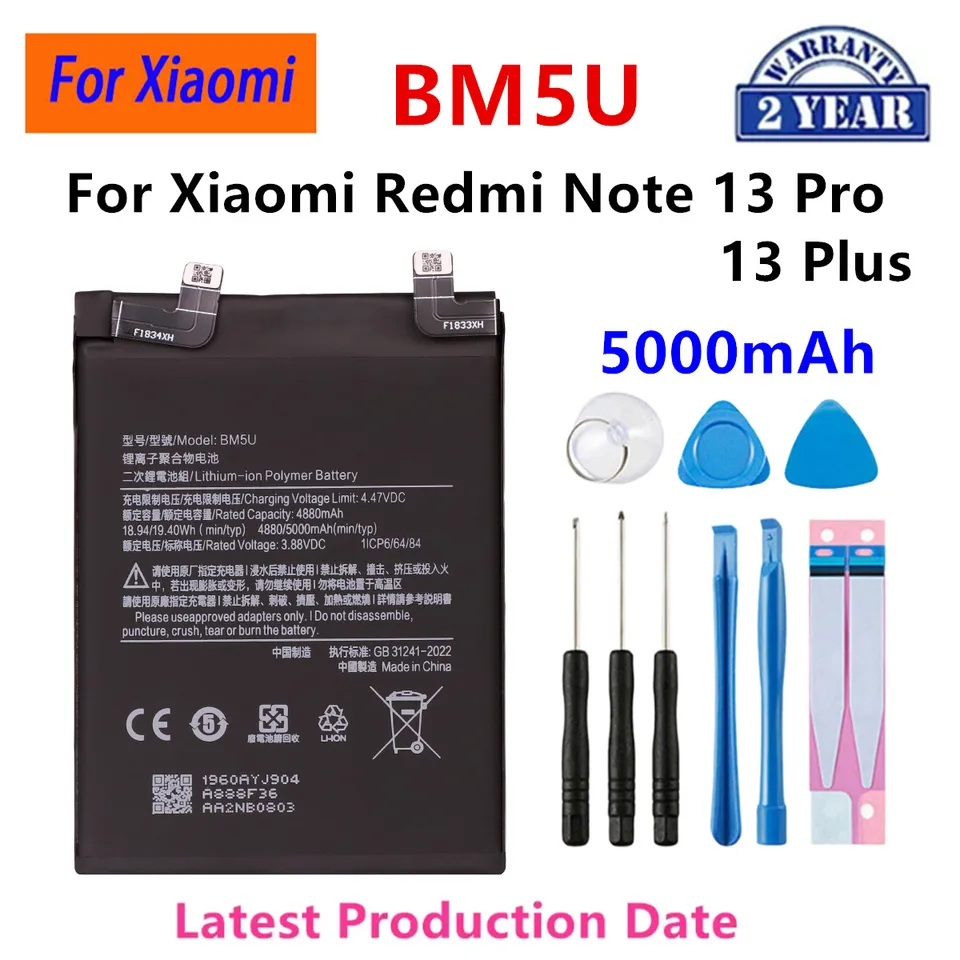 Batería nueva BM5U BP4J BP47 BP4C BN5U para Xiaomi Redmi Note 14, 13 Pro, 13 Plus, Note 12 Pro, Note 11 Pro, 11T 3