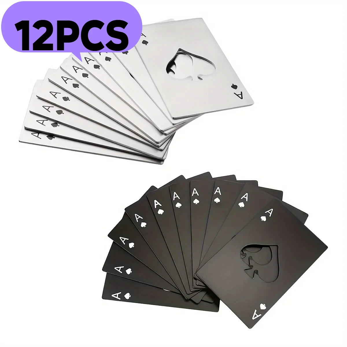12pcs Poker Card Bottle Opener Ace of Spades Bottle Opener for Wallet and Pocket Metal Beer Opener Wedding Favors for Guests