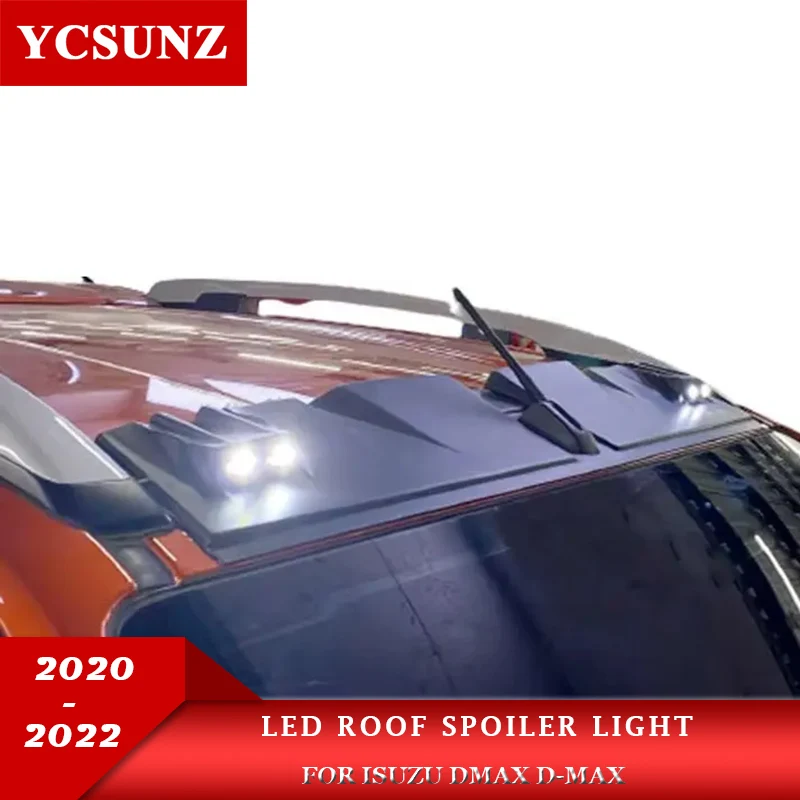 

Matte Black Front Roof LED Spoiler For Isuzu Dmax D-max 2020 2021 2022 2023 2024 2025 Double Cabin Car Accessories