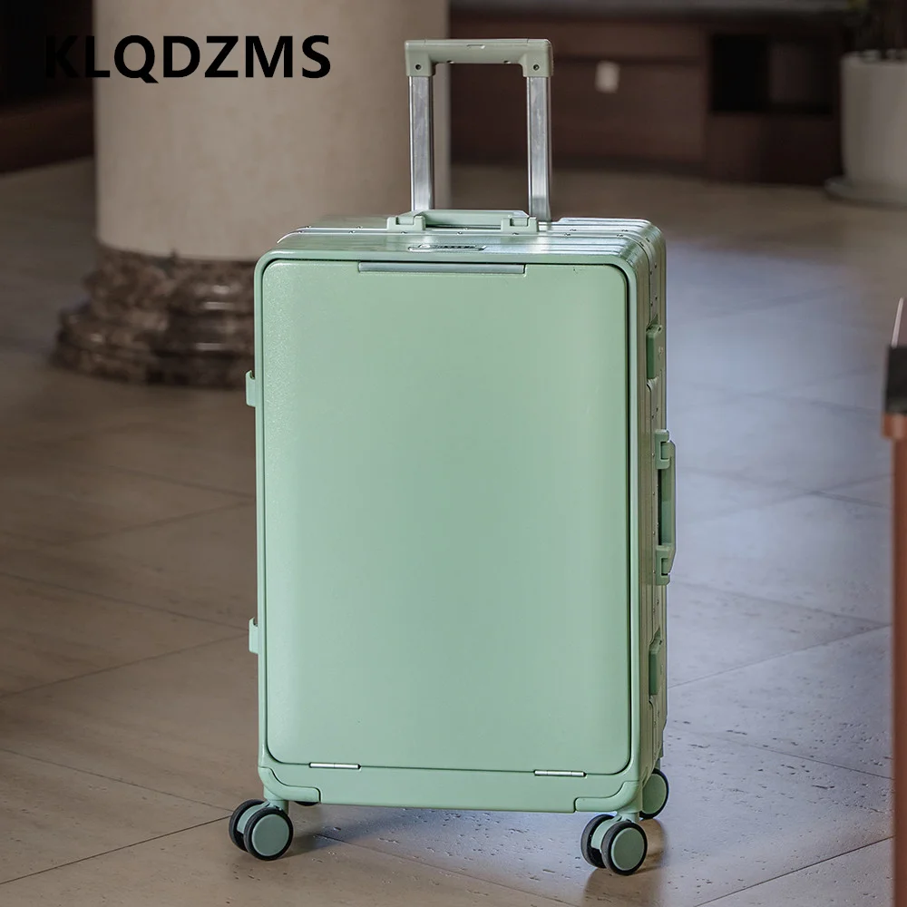 

Высококачественный чемодан KLQDZMS, 20 дюймов, из поликарбоната, для ручной клади, 24/26 дюймов, женский вместительный чемодан на колесиках, мужской чемодан с кодовым замком