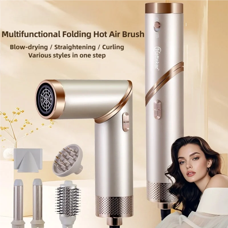 5 in 1 Handle Foldable Hair Dryer Portable Multifunctional Home Hair Dryer Negative Ion Hair Care Curling Iron Personal Styling