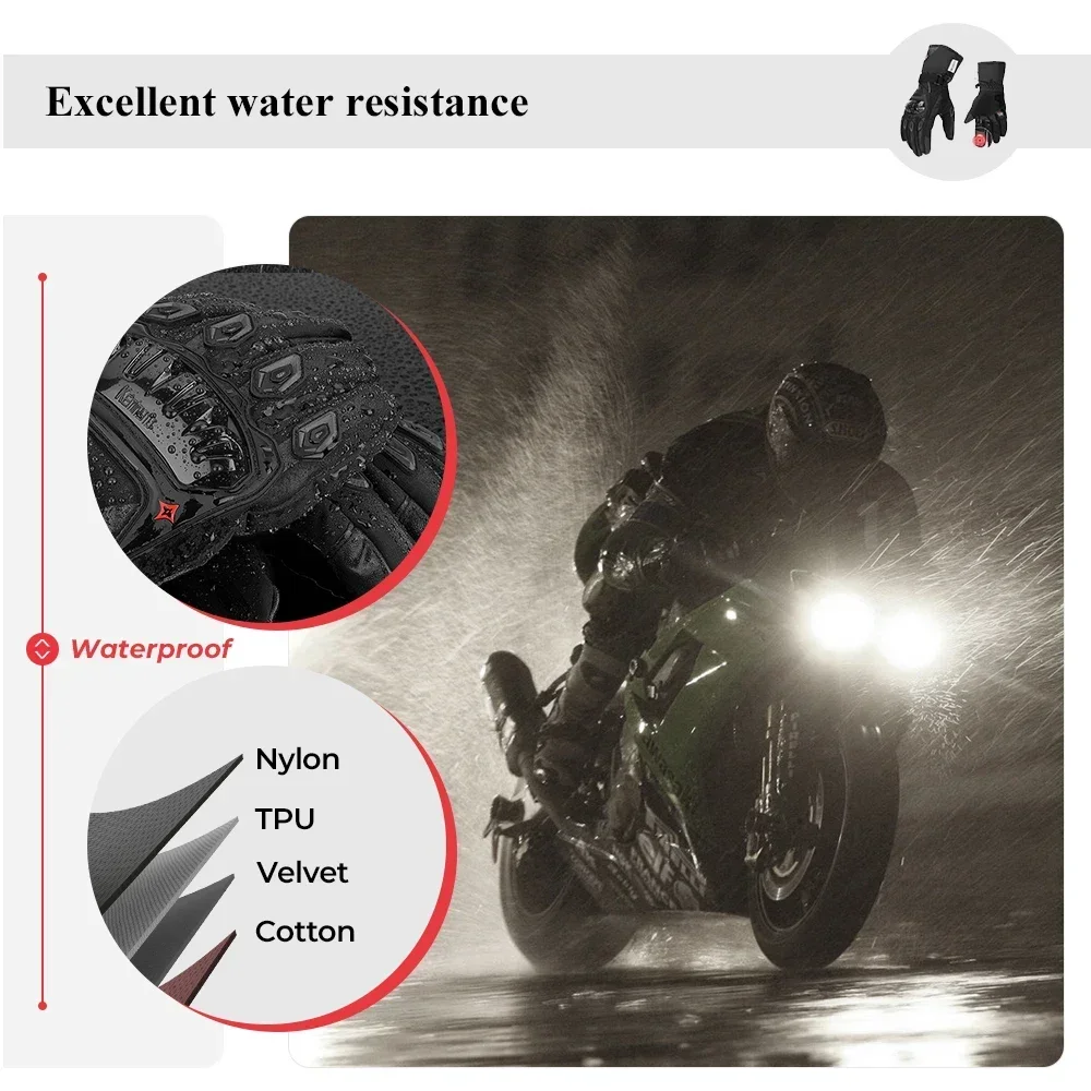 Kemimoto Winter Motorhandschoenen Ce Touchscreen Motorcross Waterdicht Winddicht Beschermende Handschoenen Mannen Guantes Moto Luvas