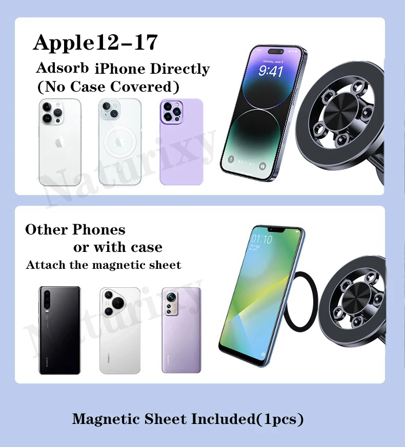 360° Rotatable Magnetic Car Phone Mount Air Vent Magnet Cell Phone Holder Car Strong Magnet Mount for  iPhone17 Samsung Galaxy