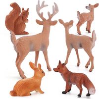 1PC Artificial Deer, Fox, Rabbit, Squirrel Woodland Creatures Figurines Miniature Toys Cake Toppers Home Decor Accessories