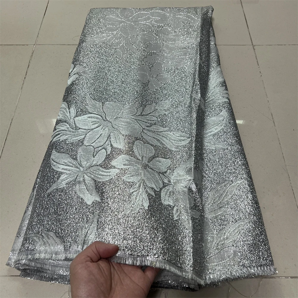 

2026 Premiun African Nigerian Tulle Lace Fabric Organza Embroidery Guipure Brocade Jacquard Wedding Dresses Party Gowns 5 Yards