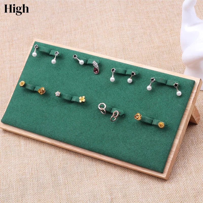 

Wood Jewelry Tray 216 Holes Earrings Jewellery Storage Plate Counter Showcase Props