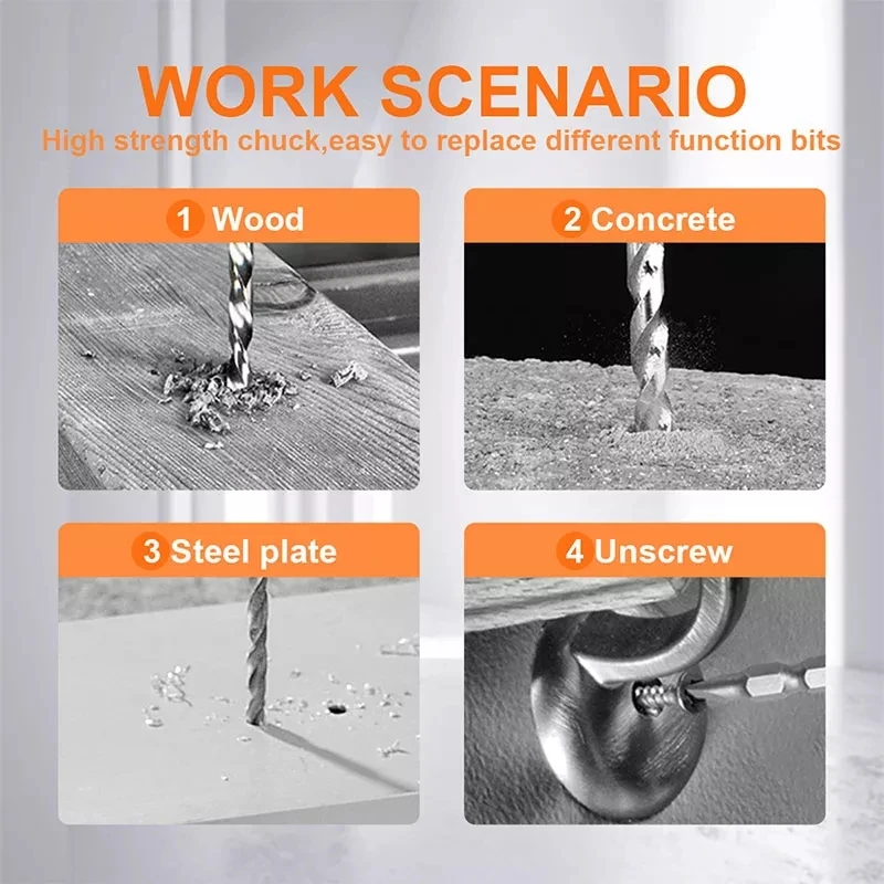 Imagem -04 - Kamolee-brushless Electric Impact Drill Ice Breaking Chave de Fenda sem Fio 13 mm