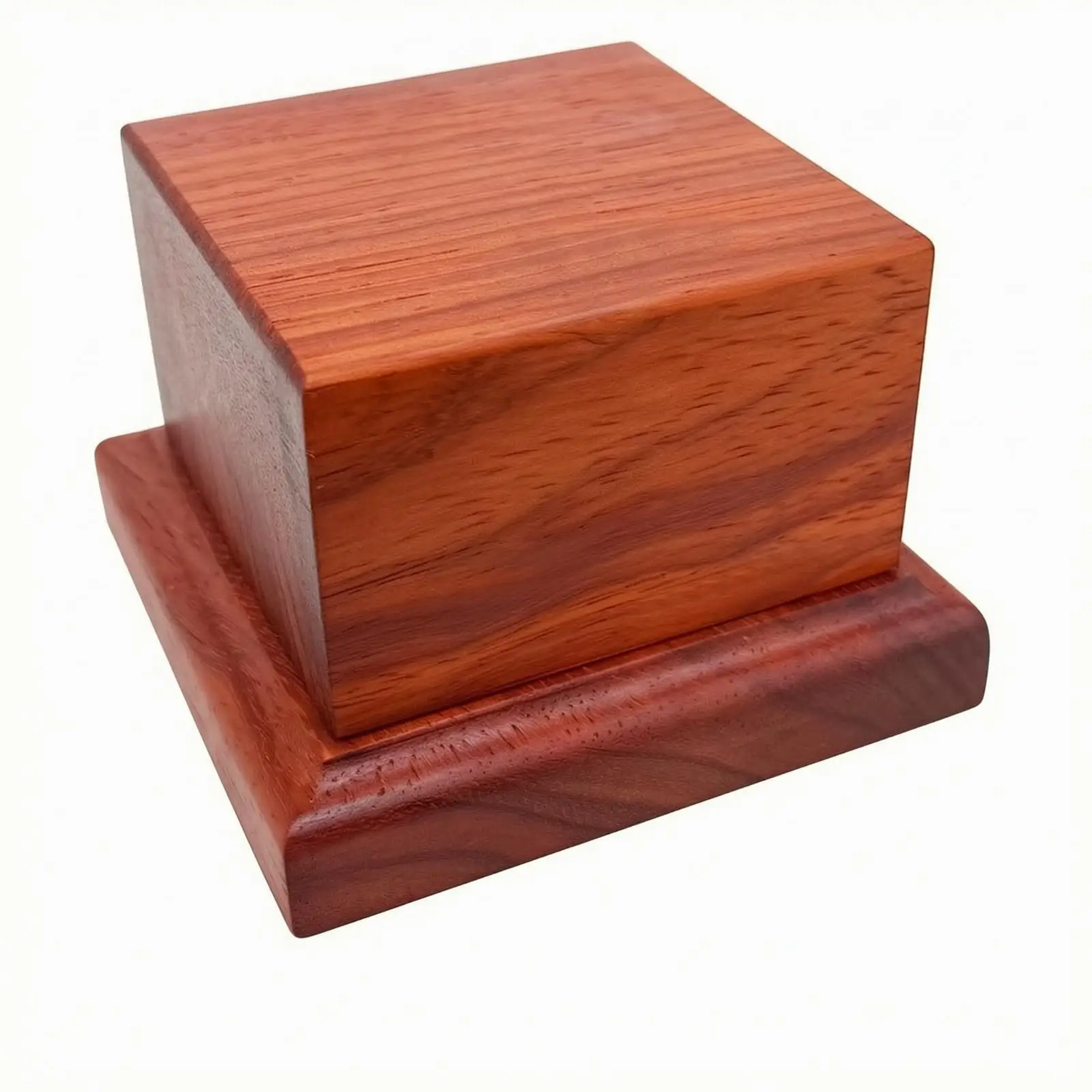 Hand Polished Wood Display Stand Stepped Plinth for Collectible Figurine Showcase