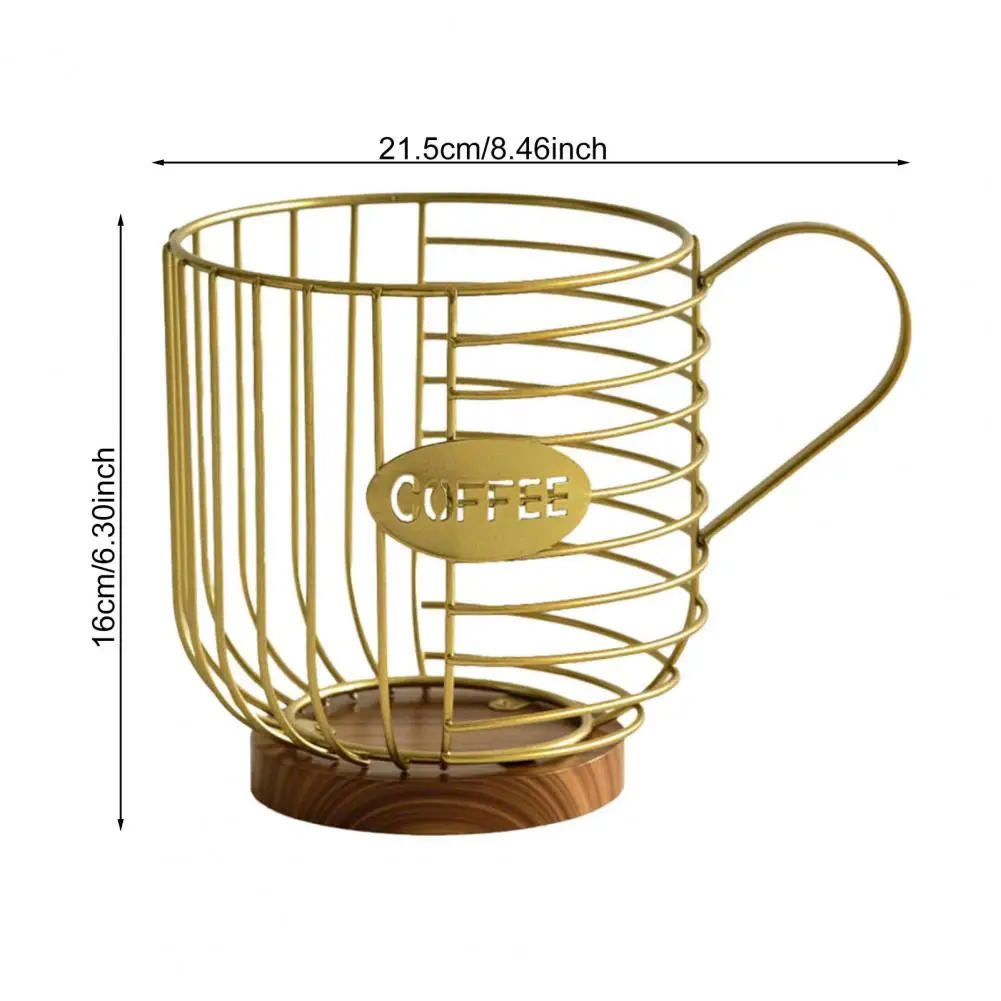 

Iron Wire Cup Storage Basket Coffee Mug Shape Anti-wear Hollow Design Coffee Holder for Home Cafe Bar Countertop Kitchen Decor