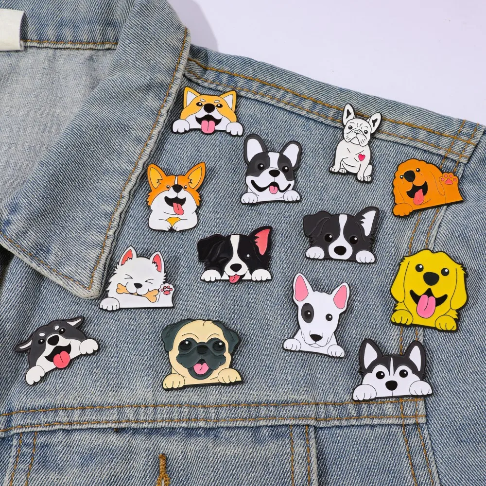 Animal Brooches Cartoon Sunglasses Husky Golden Retriever Metal Badges Small Accessories Wholesale Lapel Pins for Backpacks Pin