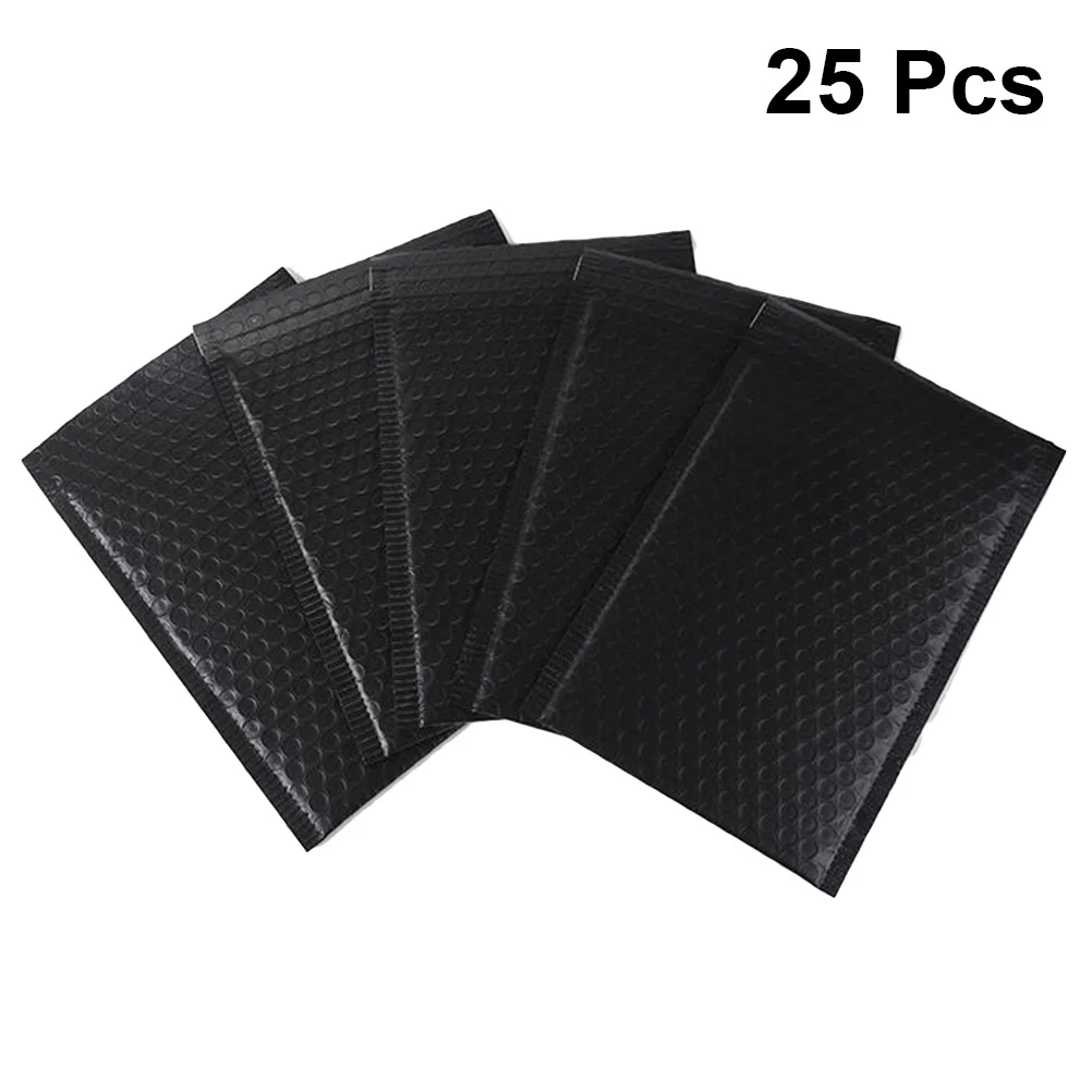 Lot De 25 Enveloppes à Bulles Noires Auto-adhésives - 33x25x0,3 Cm, Résistantes à L'eau, Pour Envois Sécurisés