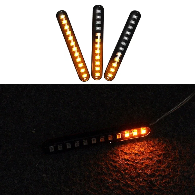 2 قطعة الوامض دراجة نارية بدوره مصباح إشارة تدفق لوحة ترخيص مؤشر الإضاءة للسيارات موتور مركبة الذيل مصباح التصميم DC12V