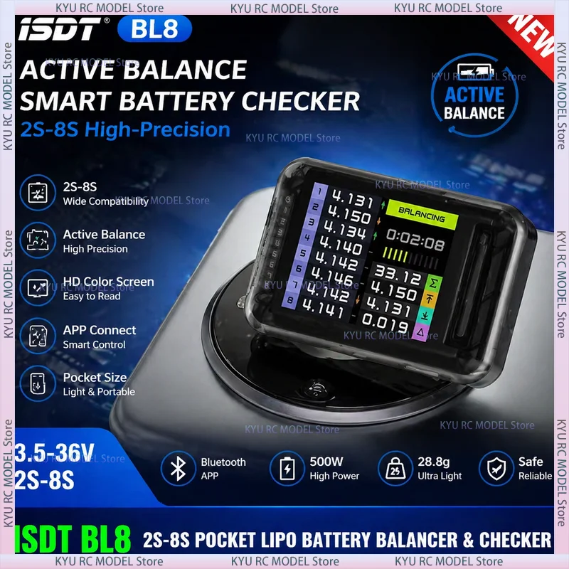 isdt-bl8-2-8s-equilibrador-de-baterias-lipo-de-bolsillo-y-verificador-inteligente-para-aviones-rc-coches-y-fpv--equilibrio-activo-alta-precision-conexion-a-app