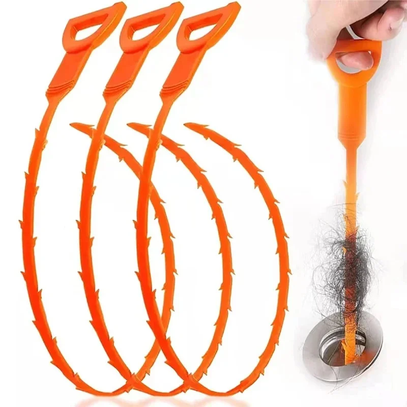 1-5pcs Hair Dredging Hook Sewer Unblock Tools Unblocker Pipes and Sinks Drain Clog Remover Toilet Outlet Cleaning Supplies
