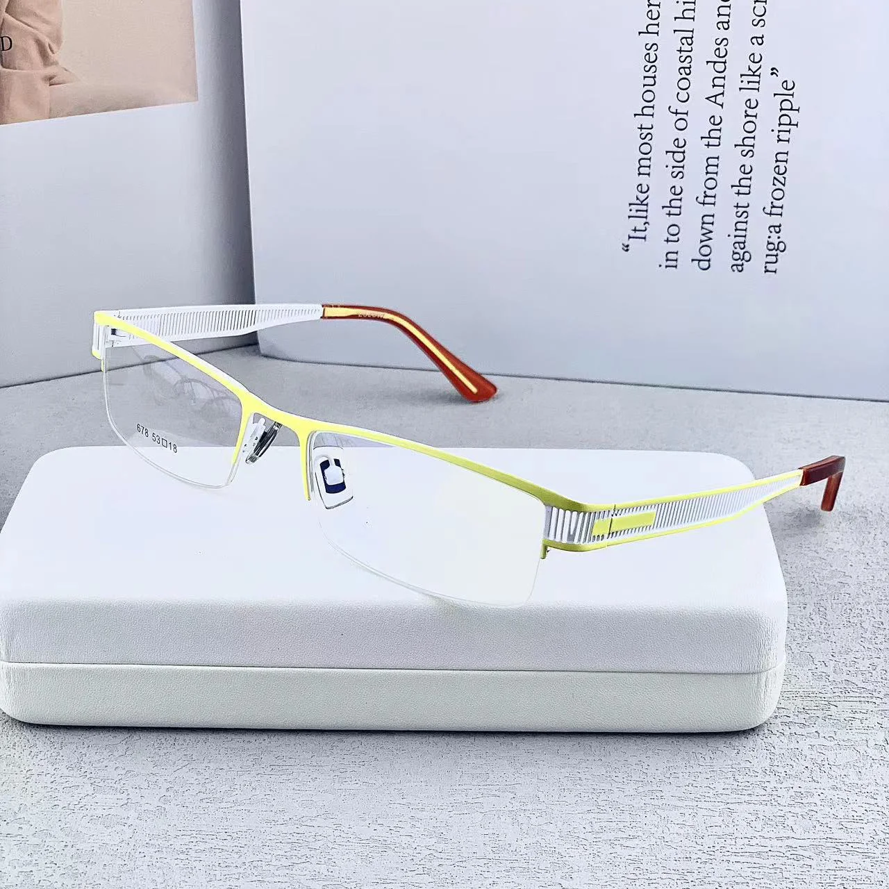 Cubojue Blue Men Reading Glasses Women Yellow Blue Eyeglasses Frame Male Hallow Spectacles for Prescription Presbyopia Lens