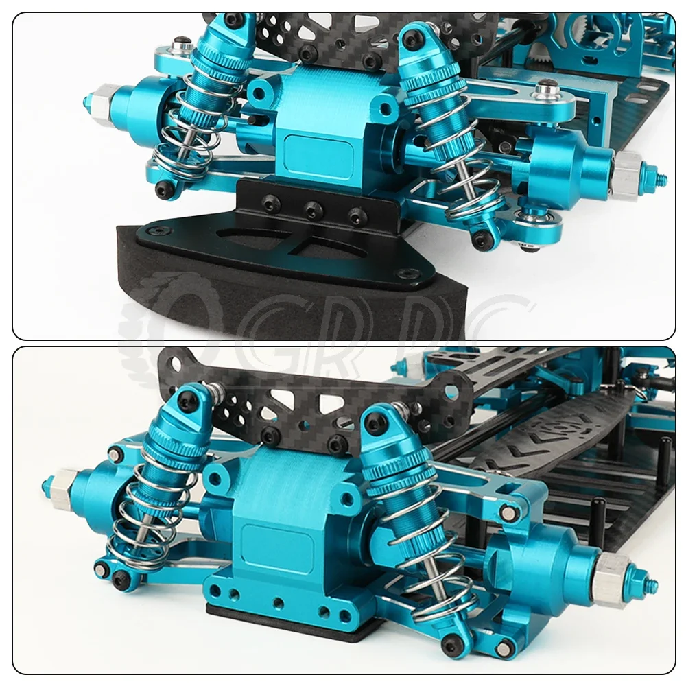 Metal Alloy & Carbon Fiber Frame Chassis with Shock Absorbers Belt Drive For Tamiya TT01 TT-01 1/10 RC Car Upgraded Parts