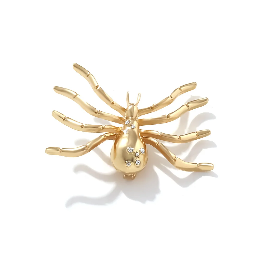 Exaggerated design sense Diamond three-dimensional spider brooch Retro insect pin brooch Source