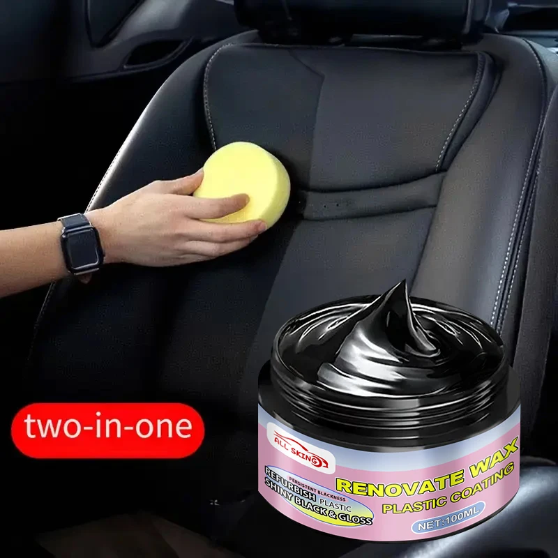 Universal Leather and Plastic Repair Polishing Wax - Automotive interior reconditioning cream for leather/plastic/rubber care