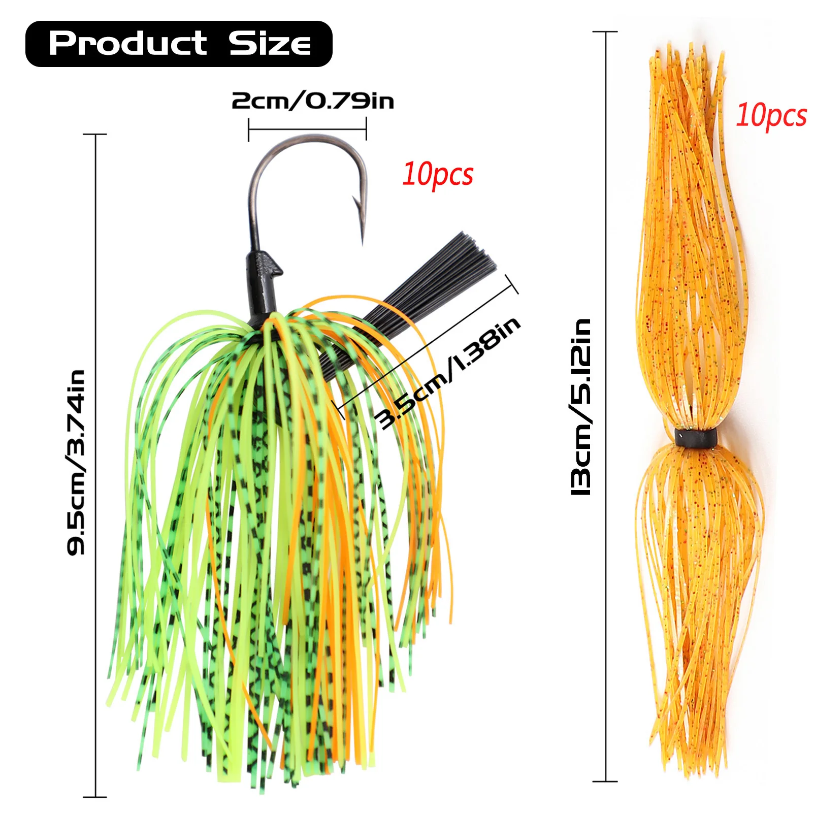 Jig Heads Fishing Lures Silicone Skirts Swimbaits Weedless Skirted Ned Rig Hook Bait Worm Fishing Buzzbait Spinner Baits Set