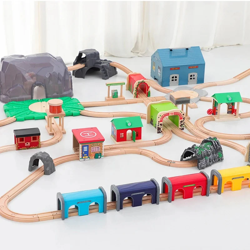 Wooden Tracks Accessories Plastic Tunnel Cave fit for Brand Wooden Train Tracks Railway Toys for Children Gifts