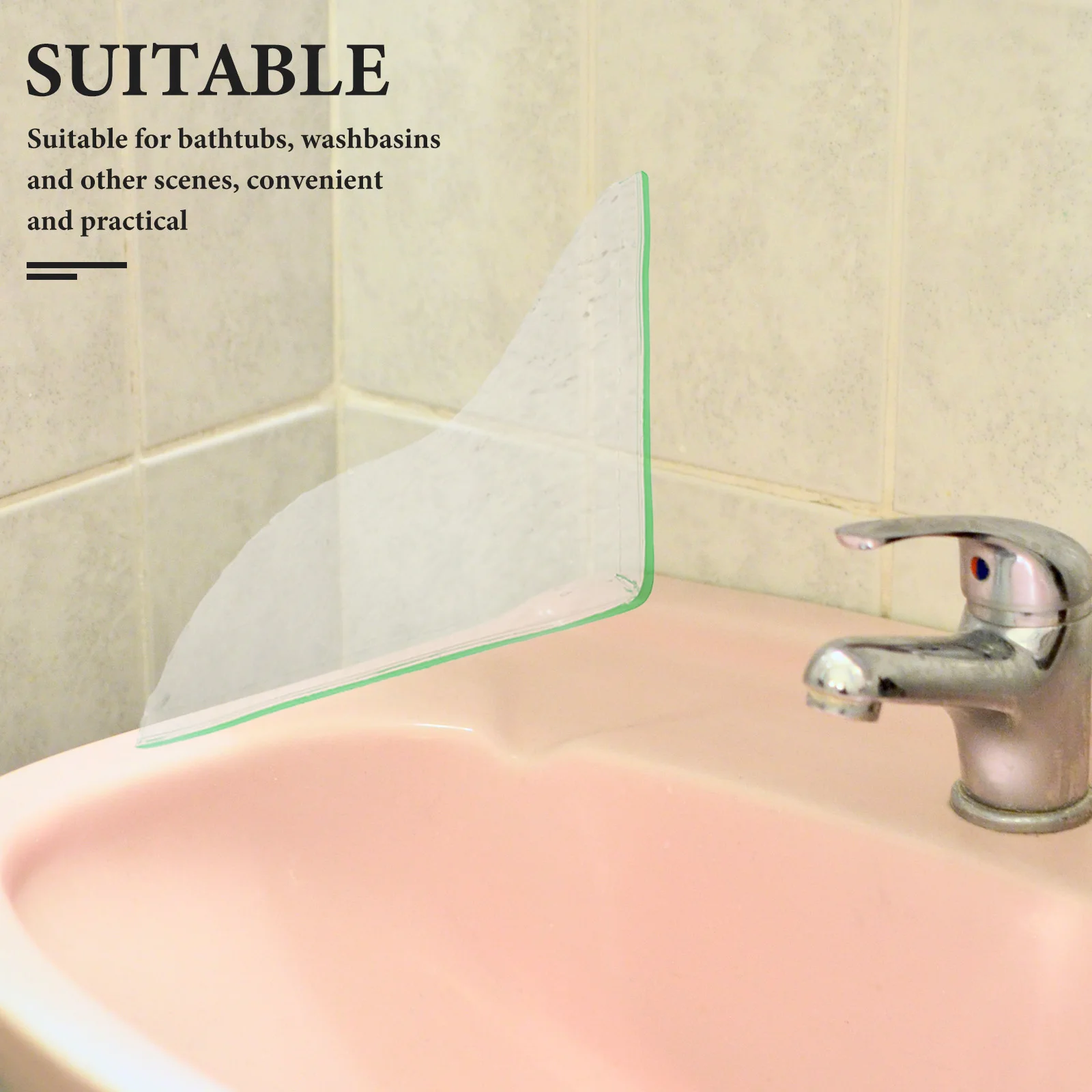

2Pcs Acrylic Splashing Guards Transparent Shower Water Blocker Tub Splashing Baffle Sink Compatible Easy Installation