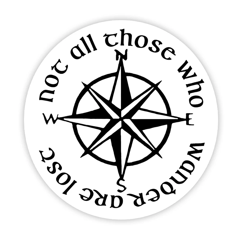 S51423# Car Stickers Vinyl Decal LOTR Compass Motorcycle Decorative Accessories Creative