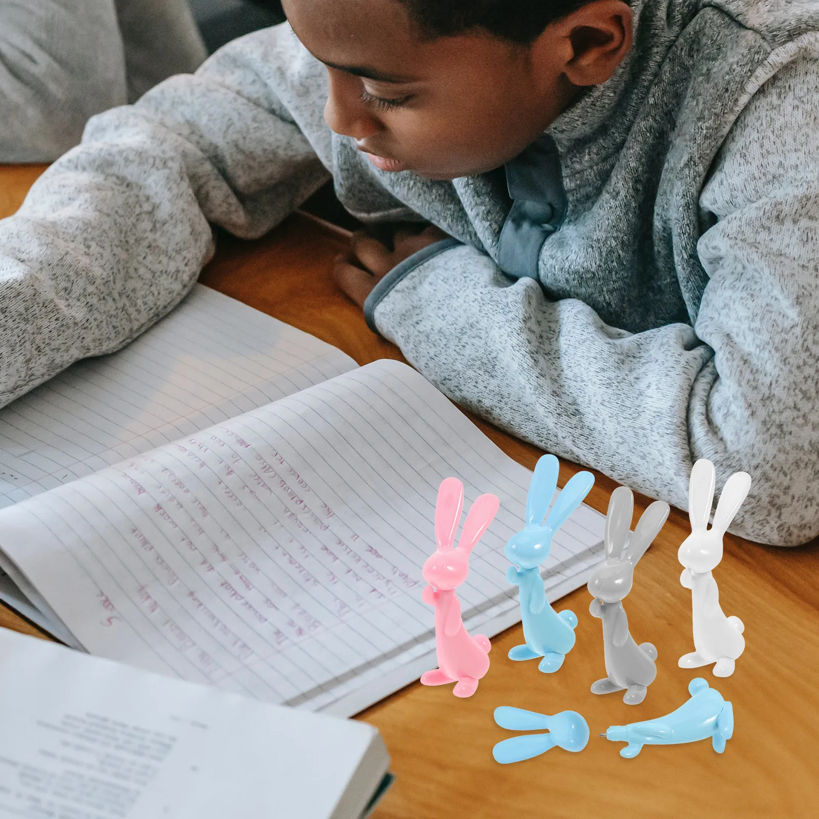 

8Pcs Rabbit Ballpoint Pens Creative Bunny Shape Writing Smooth Office School Stationery Study Supplies Novelty Pens Bulk