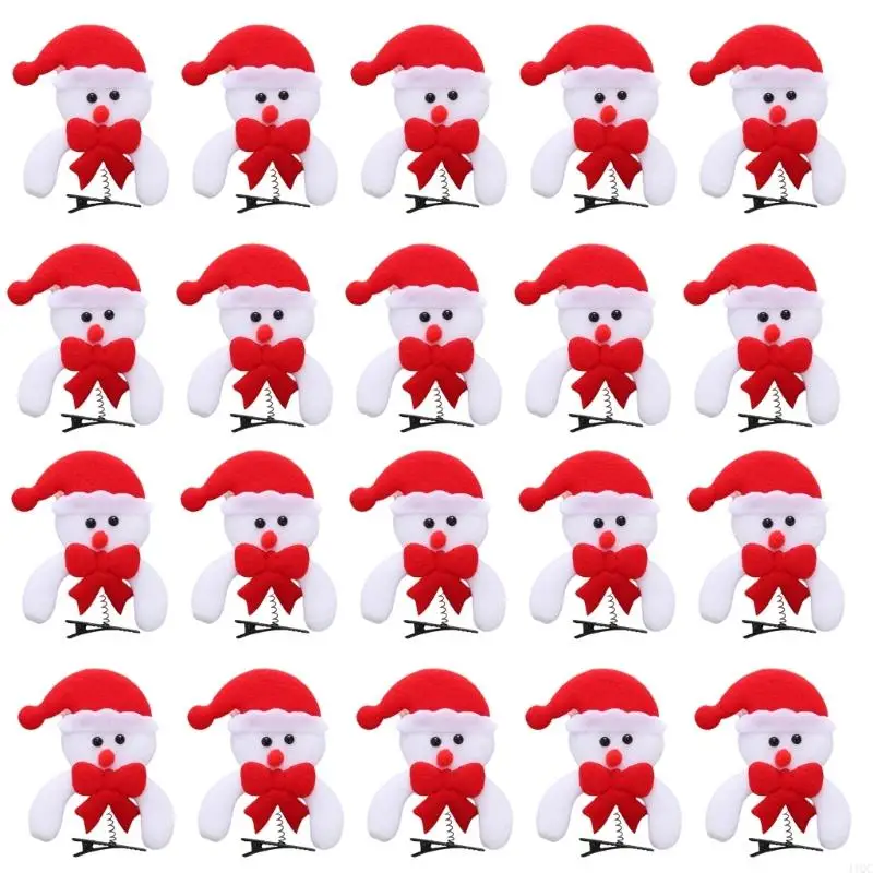 Pack of 20 Christmas Spring Hair Clip for Kids Glitter Holiday Party Accessories 
