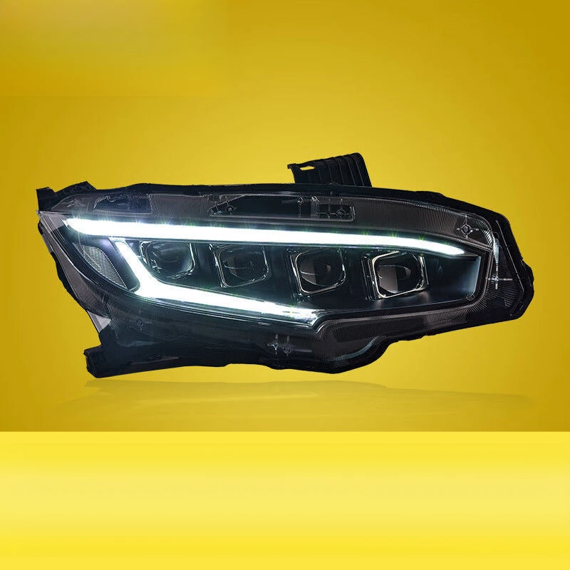 Suitable for Honda 10th Generation Civic Headlight Assembly 16-21 Models Modified Dynamic LED Daytime Running Lights Flowing Tur