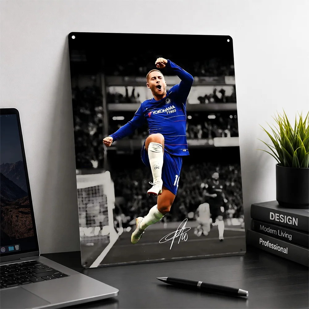 Eden Hazard 3D Texture Metal Poster Customized Wall Art Tin Sign Gift for Mancave Luxury Decoration Home Decor Accessories Room