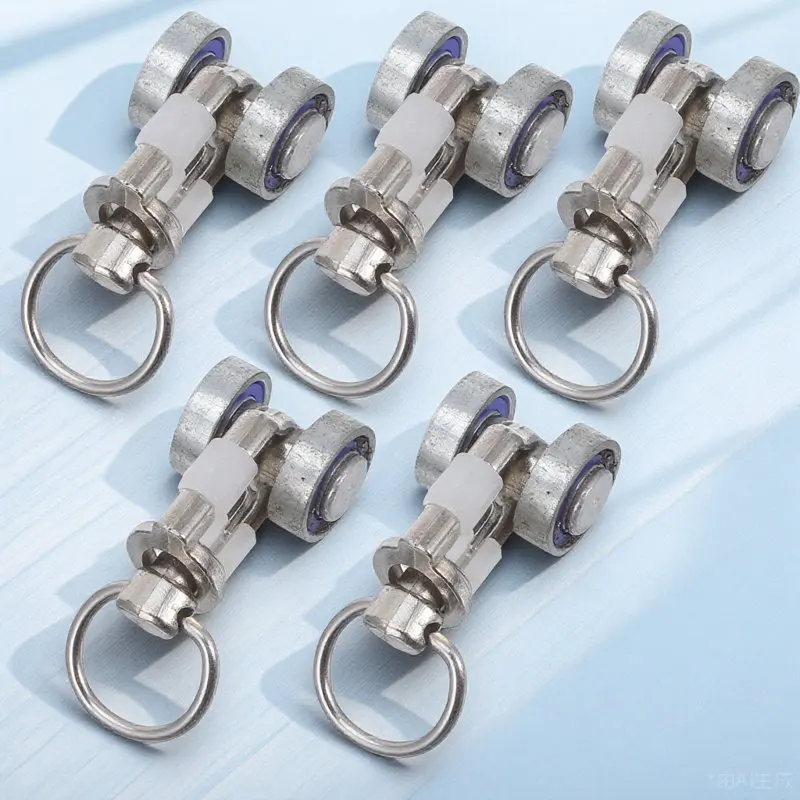 5Pcs Metal Sliding Wheel Curtain Pulley Smooth Operation Sturdy Curtain Track Glider Roller Accessories for Home