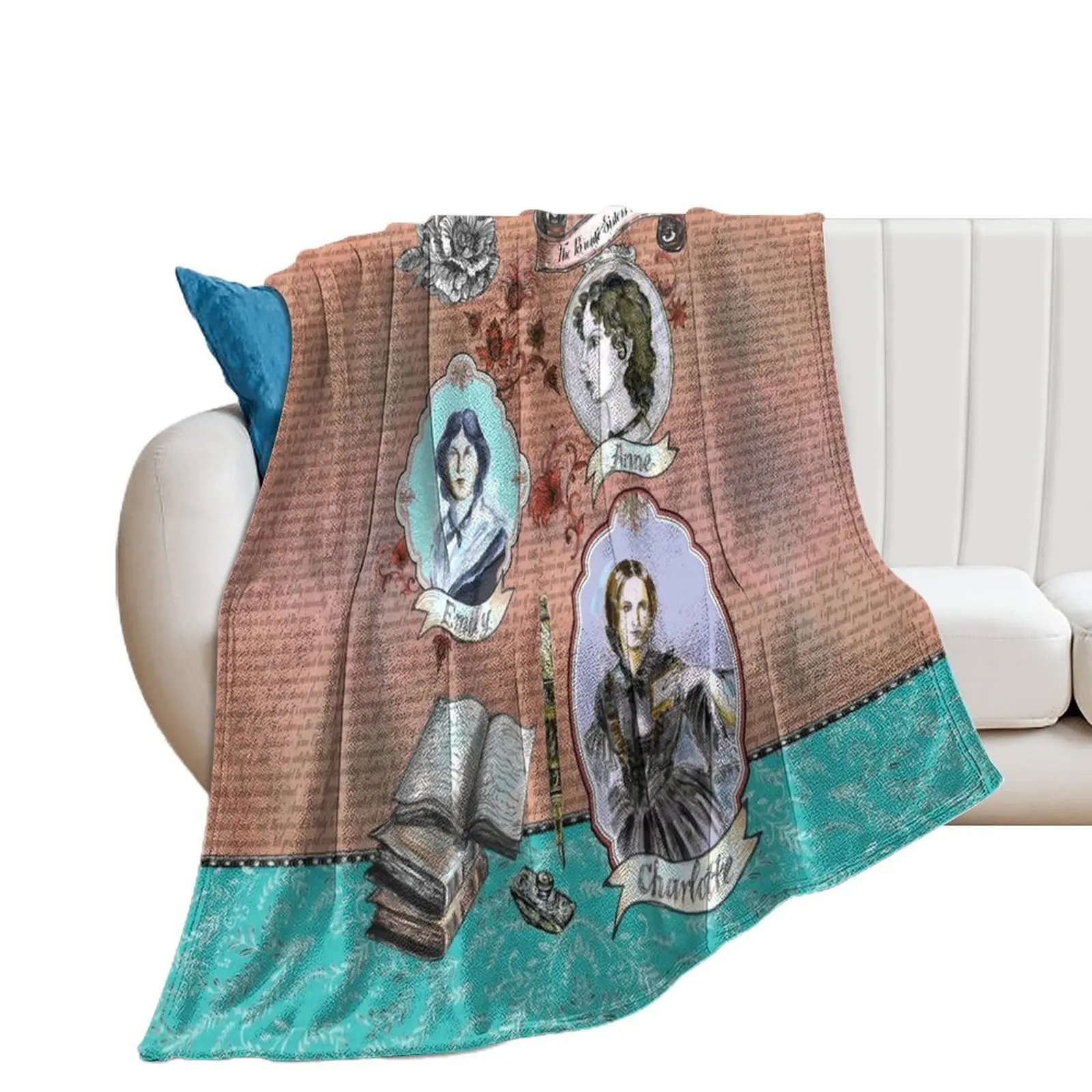 

The Bronte Sisters Bookclub - Charlotte Bronte - Emily Bronte - Anne Throw Blanket Blankets For Baby Shaggy Blankets