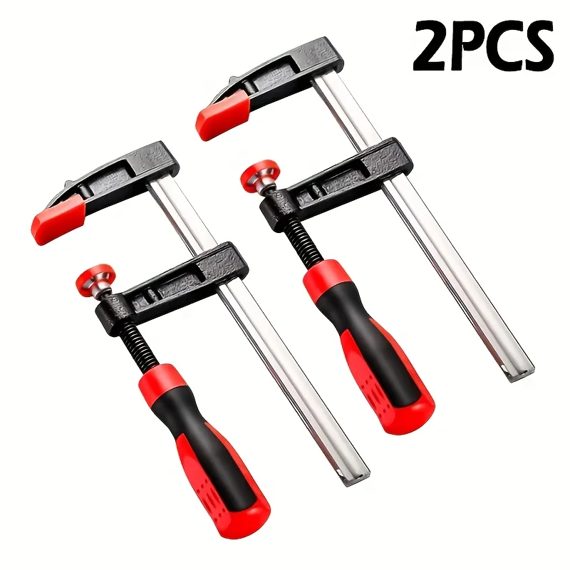 2pcs Industrial-Grade Adjustable Steel Bar Clamps Set - Heavy-Duty Quick Release F-Clamps for Woodworking, 3