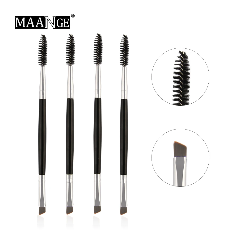 4Pcs Qualità Doppio Attacco Occhi di Spazzola di Trucco In Polvere Sopracciglio Del Ciglio Spazzole Eye Mascara Cosmetico di Bellezza Make Up Spazzola di capelli Pettine strumenti