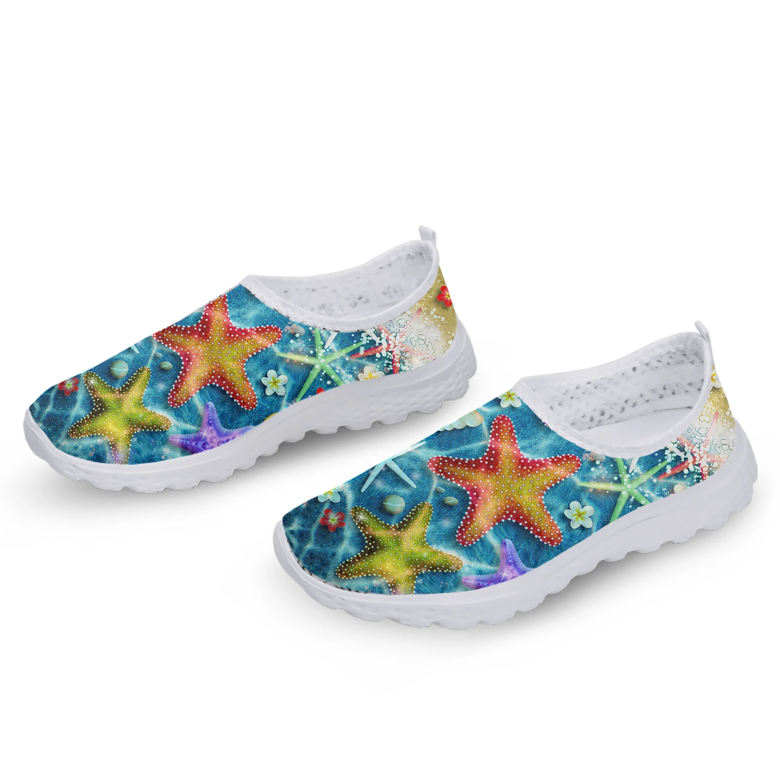 INSTANTARTS Fashion Undersea Starfish Print Lightweight Leisure Shoes New Women\'s Slip On Shoes Comfort Casual Sneakers Zapatos