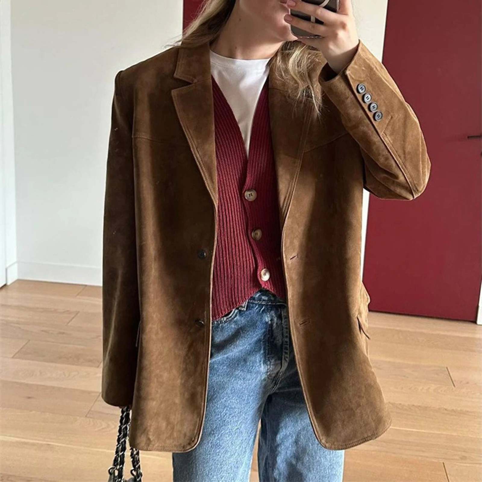 

Женский винтажный вязаный жилет y2k, укороченный жилет без рукавов с v-образным вырезом, свободный жилет на пуговицах, женские элегантные майки, топы