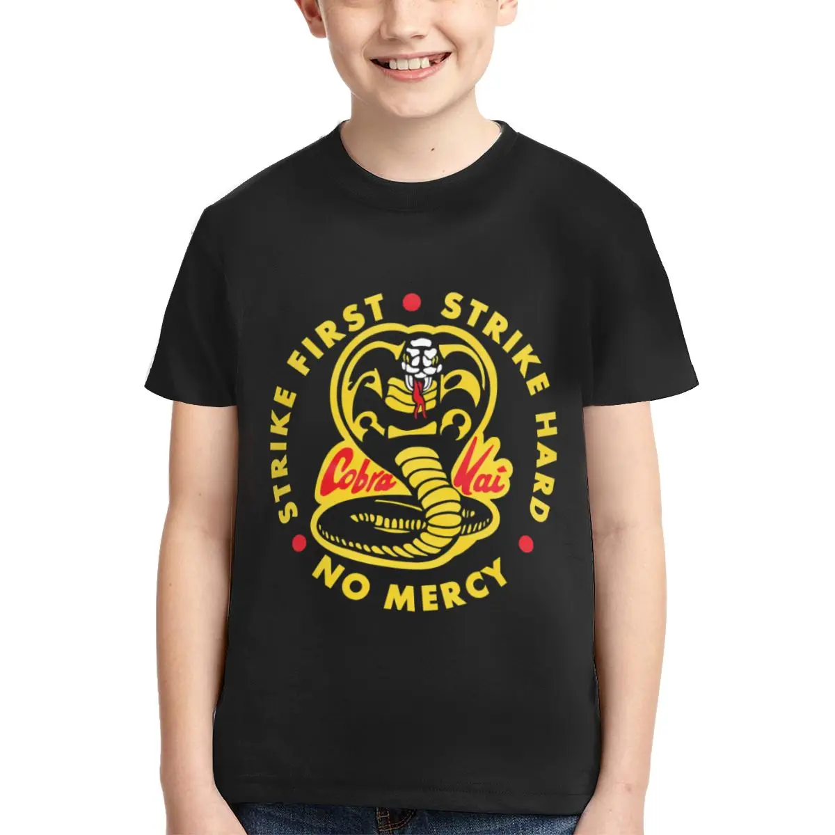 

Cobra Kai T Shirt - Short Sleeve Crew Neck Soft Fitted Tee Shirts for Teen Girl & Boy