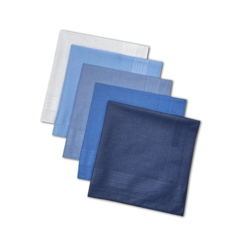 Pocket Handkerchief for Wedding Party Cotton Hankies for Dad Grandfather