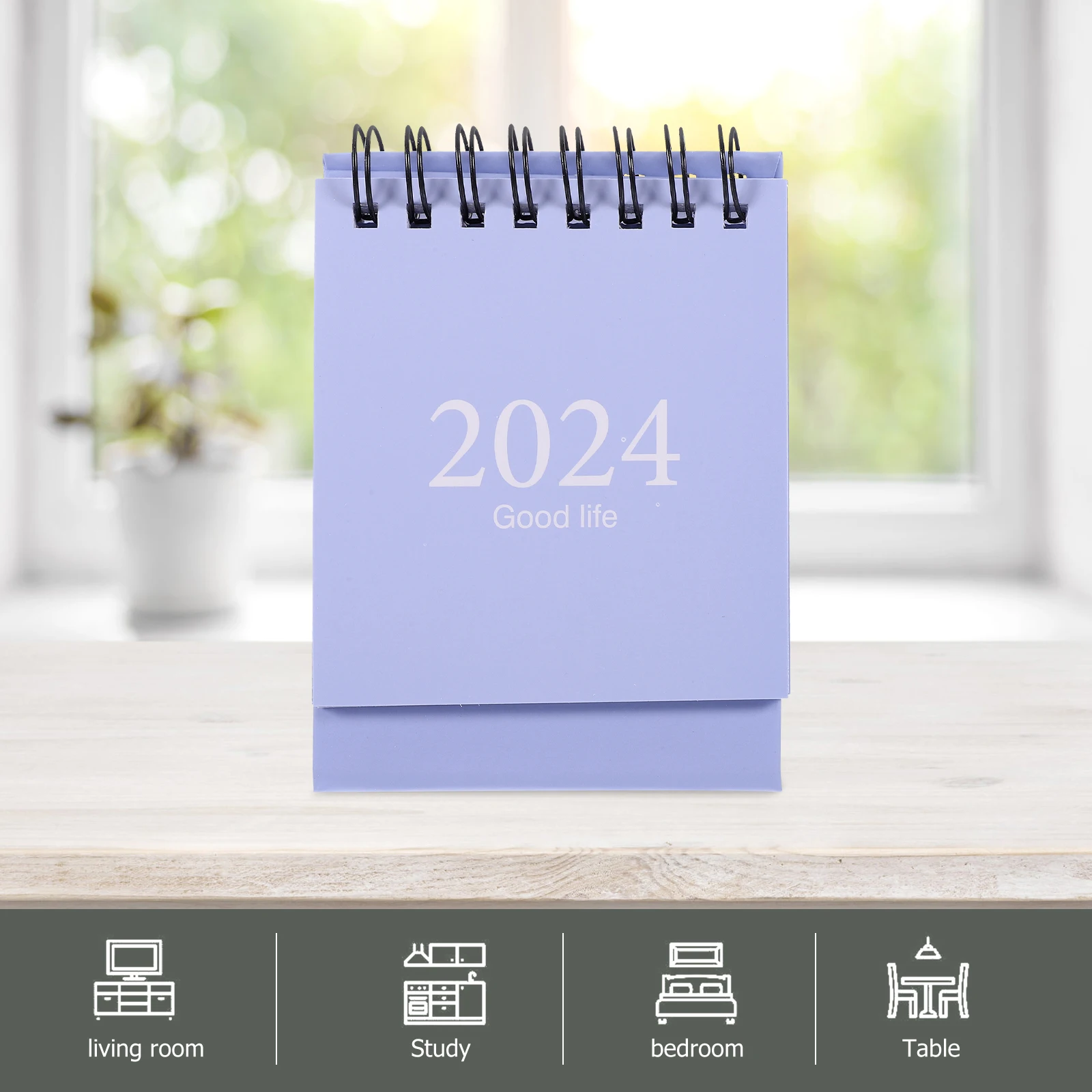 

2024 Mini English Desk Thick Paper Office Home Decorative Monthly Stand Table Calendar 2024 Desktop Flip Calendar For Scheduling