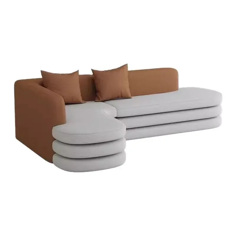 Light luxury corner curved sofa beauty salon lobby reception special-shaped arc sales office negotiation sofa lounge area