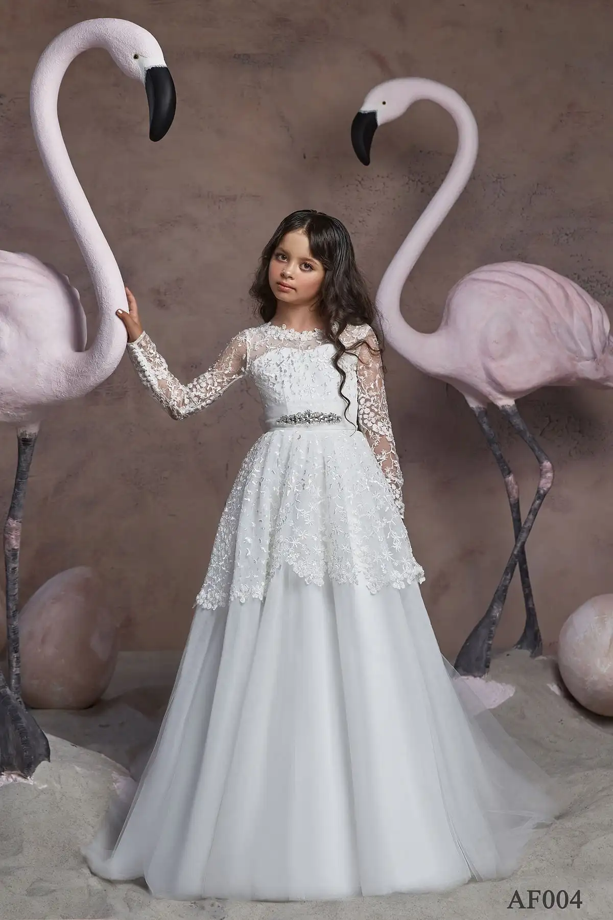 Blumenmädchenkleid für Hochzeiten, A-Linie, Tüll, Applikationen, Spitze, Perlen, lange Erstkommunionkleider, Baby, Kinder, Geburtstagsgeschenk