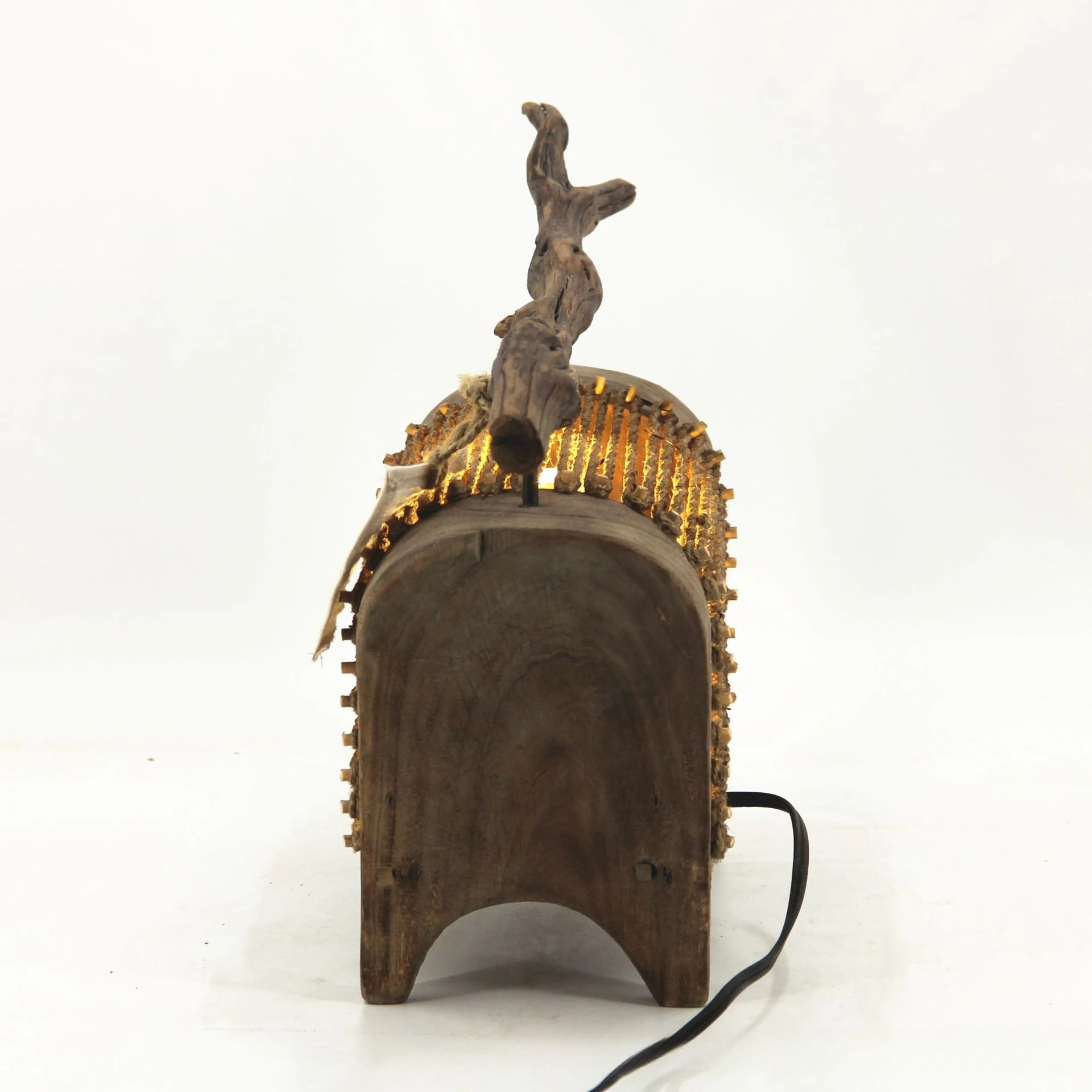 Troncos hechos a mano y lámparas de pie artesanales de cuerda de cáñamo, lámparas decorativas para cama y desayuno